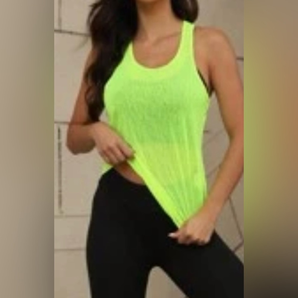 NWOT, neon workout top
